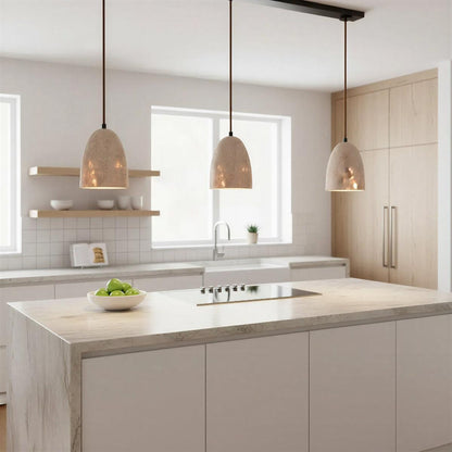 Modern Stone Pendant Light Fixture With Warm Glow