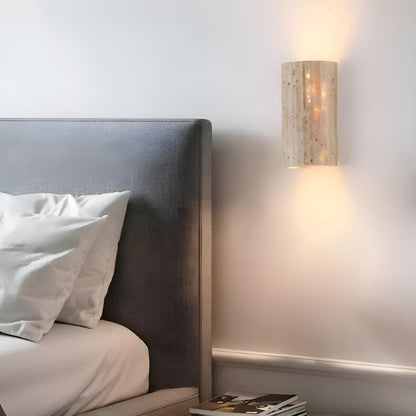 Natural Stone Wall Sconce Light With Warm LED Glow