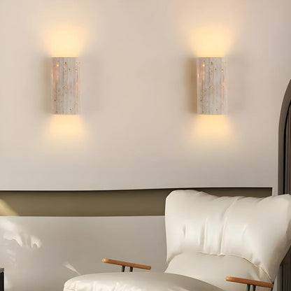 Natural Stone Wall Sconce Light With Warm LED Glow