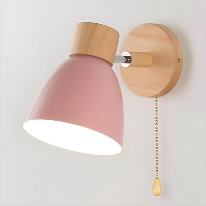 Scandinavian Wall Sconce Light With Pull Chain Switch