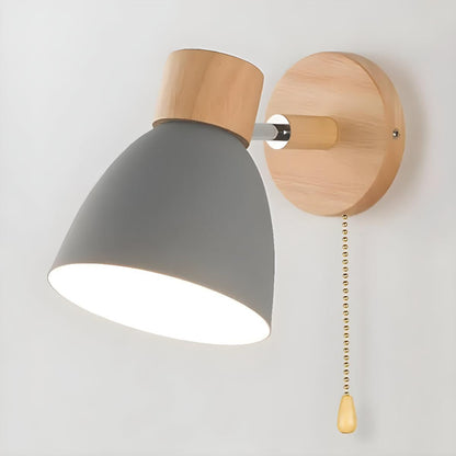 Scandinavian Wall Sconce Light With Pull Chain Switch