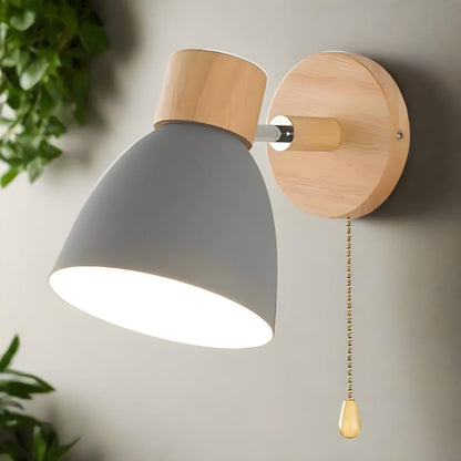 Scandinavian Wall Sconce Light With Pull Chain Switch