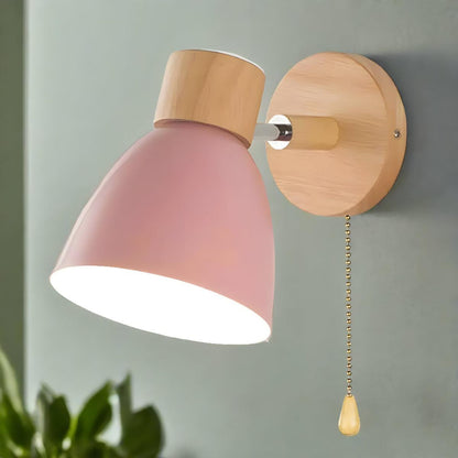 Scandinavian Wall Sconce Light With Pull Chain Switch